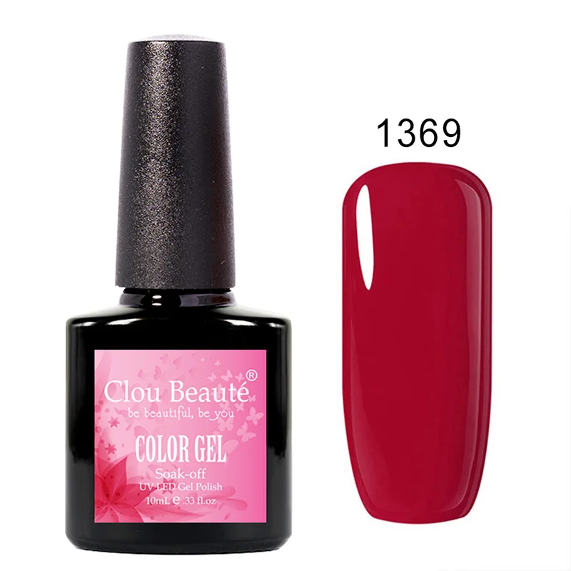 Clou Beaute УФ гель лак для ногтей 10 мл Неоновый Цвет Гель-лак для ногтей замачиваемый Белый Бежевый гель Перманентный УФ-и светодиодный эмалы Матовый верх - Цвет: 1369