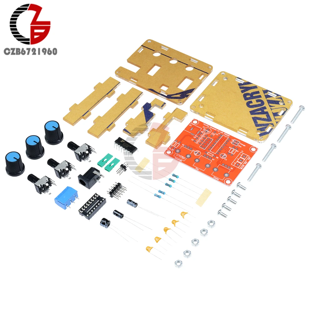XR2206 функция генератор сигналов DIY Kit синусоидальный треугольник квадратной волны Функция генератор с акриловым защитный чехол