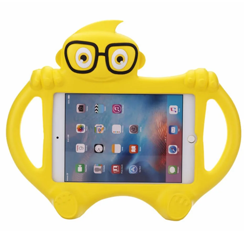 Цвет: желтый Чехол для ipad mini 1 2 3 4 Дети милый мультфильм 3D защитный нетоксичный EVA пены ударопрочный для мини-Обложка для ipad Чехлы мини - Цвет: Цвет: желтый