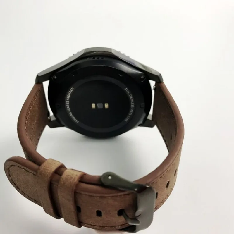 Ремешок из натуральной кожи для samsung gear S3 Frontier ремешок Galaxy watch 46 мм Браслет Смарт-часы gear S 3 классический ремень