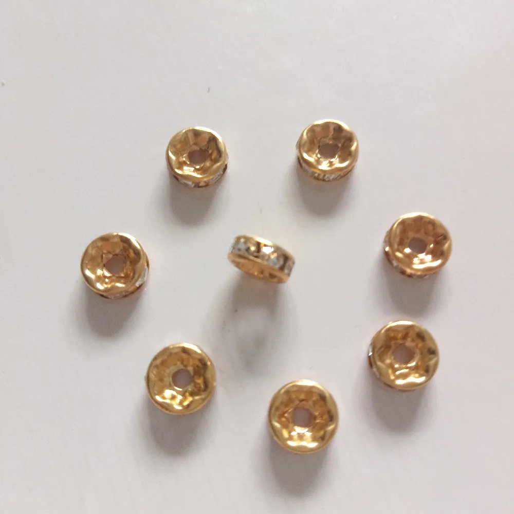 Wholesale 500pcs 6mm/8mm/10mm Rhinestone Spacer Beads Fit Women DIY Jewelry Making Bracelet Necklace Earrings Beaded Material | Украшения и