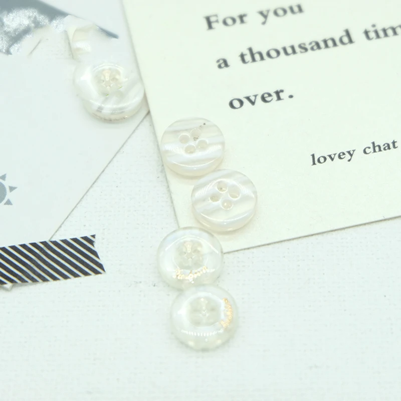 100 шт прозрачные пуговицы из смолы четыре отверстия ручная работа для рубашек