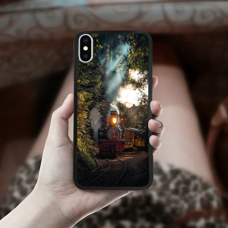 Black Mobile Phone Bag PC TPU Anti-knock Back Cover Soft Shell for iphone X Case Patterned XS Cases Fashion Train |