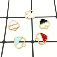 30pcslot love heart pendant charms gold color oil drop charm alloy bracelet necklace earring floating charm