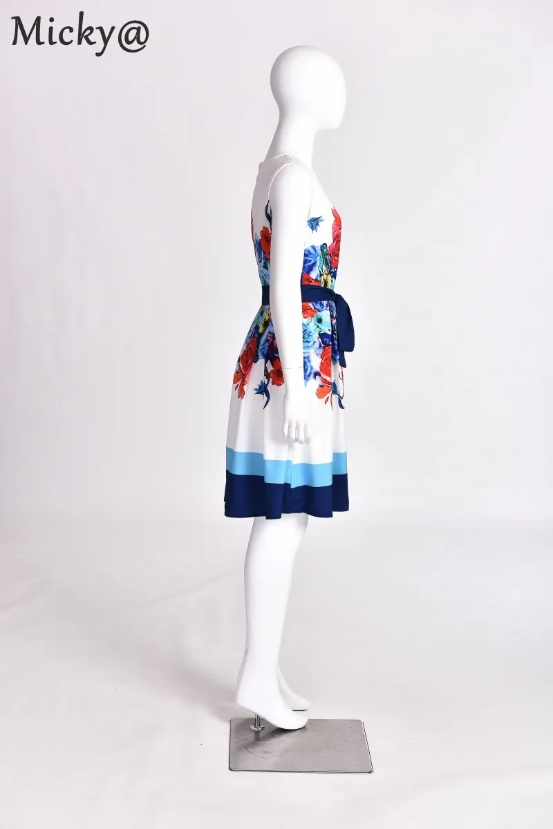 Новое поступление! Для женщин модный принт платье в стиле ретро с круглым вырезом