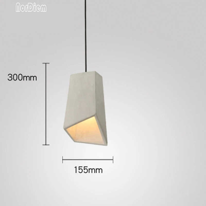 E Dia155xH300mm 20 видов Лофт цементные подвесные светильники современный промышленный бетонный подвесной светильник креативные художественные подвесные лампы для кафе ресторана - Цвет корпуса: E Dia155xH300mm