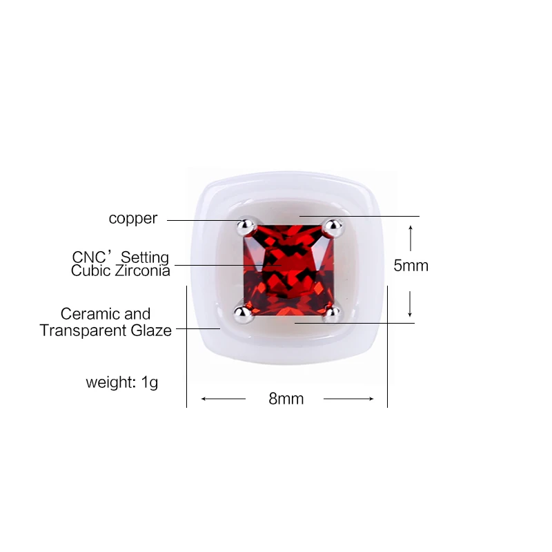 TUHE/Новое поступление блестящие красные хрустальные квадратные белые серьги