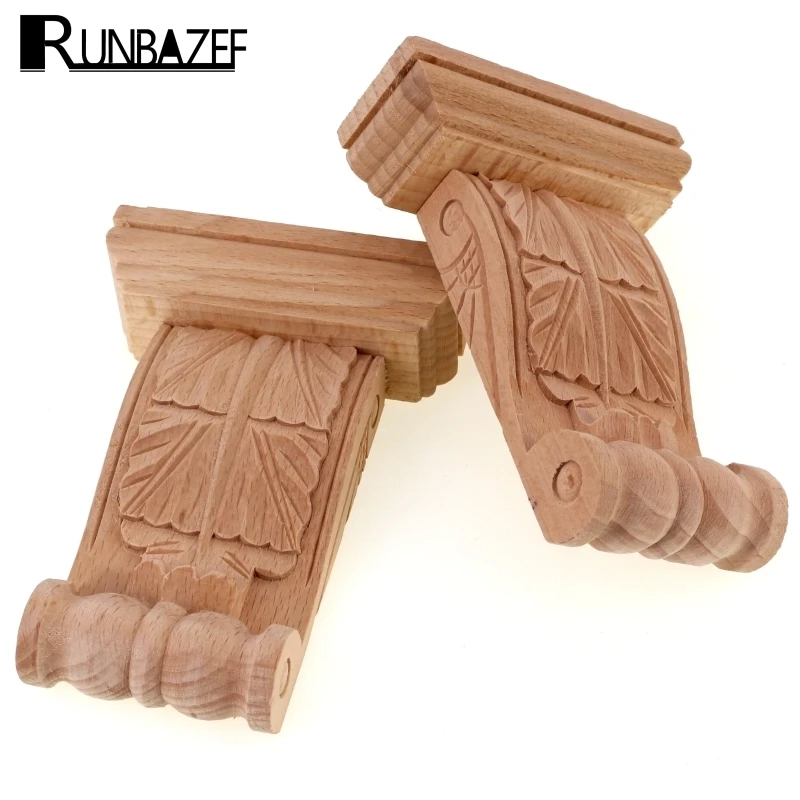 RUNBAZEF Decoration Accessories Wood Carving Carved Applique Cabinet Door Wall Home Decor Craft Miniature Figurine Crafts