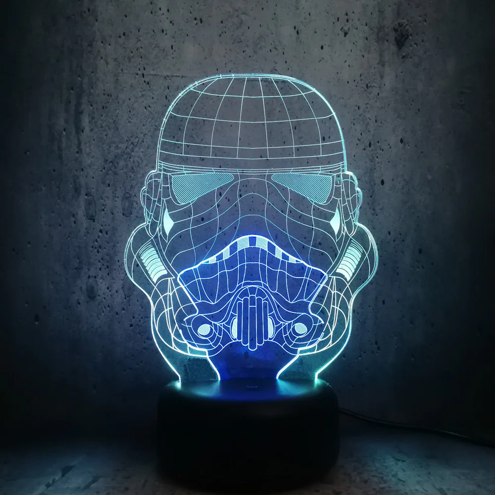 Новинка Звездные войны белый рыцарь штурмовик фигурка 3D смешанный ночник 7