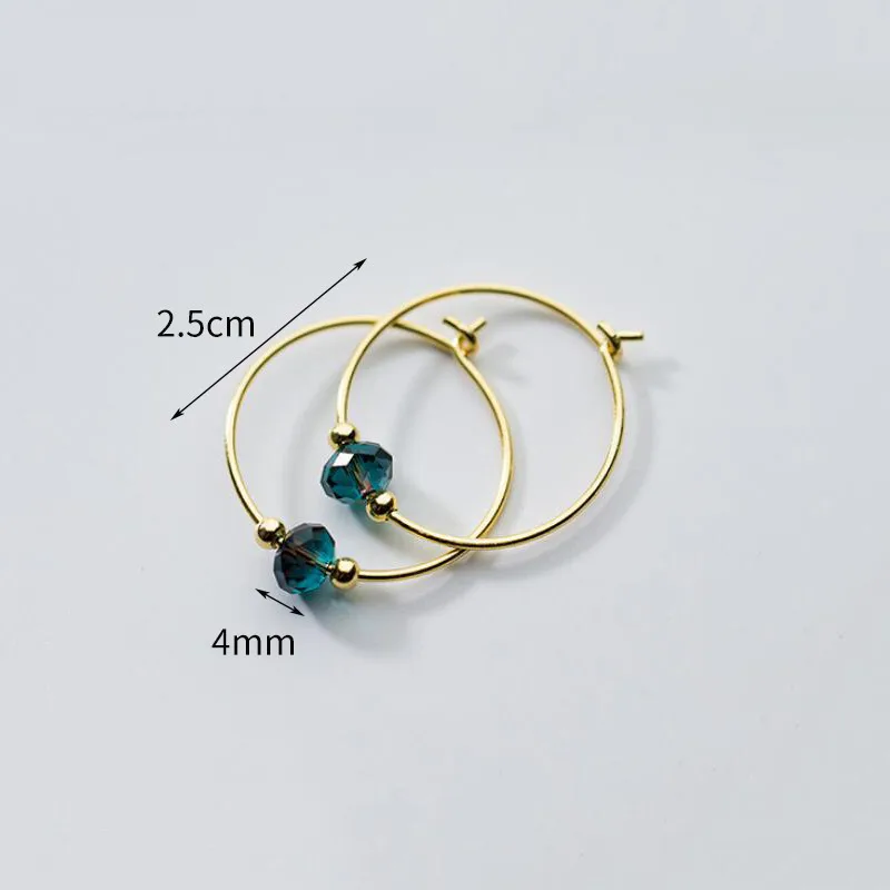 Женские серьги-кольца из серебра 100% пробы с кристаллами | Украшения и аксессуары