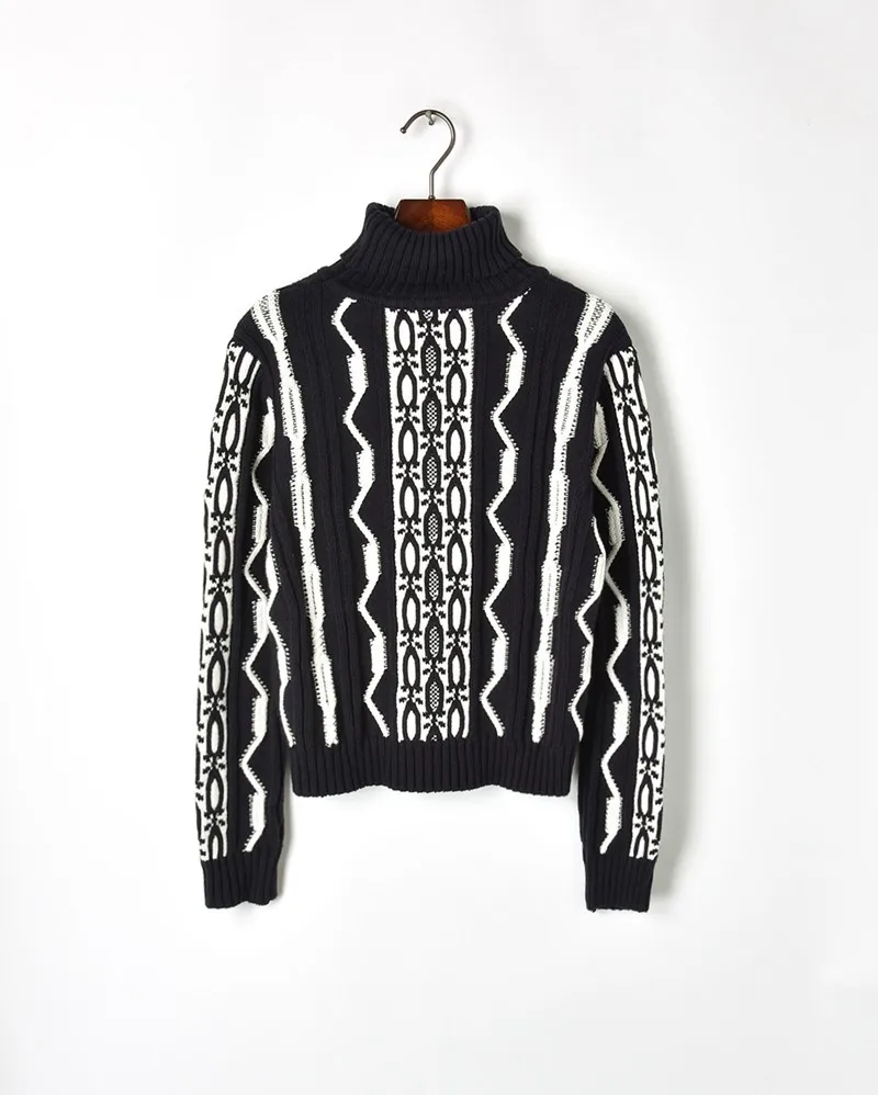 turtleneck sweater Высокое качество, подиумный женский свитер, пальто,, Осень-зима, уличная одежда, вязанный крючком кардиган, вязаная куртка, женский зимний свитер - Цвет: turtleneck sweater