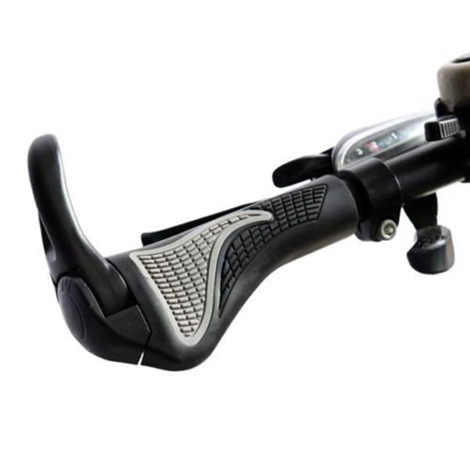 Bicycle Bike MTB Components Bar ends Handlebars Rubber handlegrip&amp Aluminum Barend Soft handlegrip Handle End Caps | Спорт и