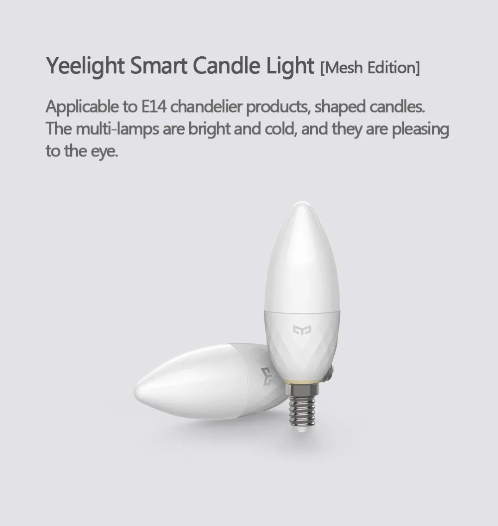 Интеллектуальный светильник Mijia Yeelight, умный прожектор, умная лампа E14, работает с Yeelight ateway для приложений Mi Home