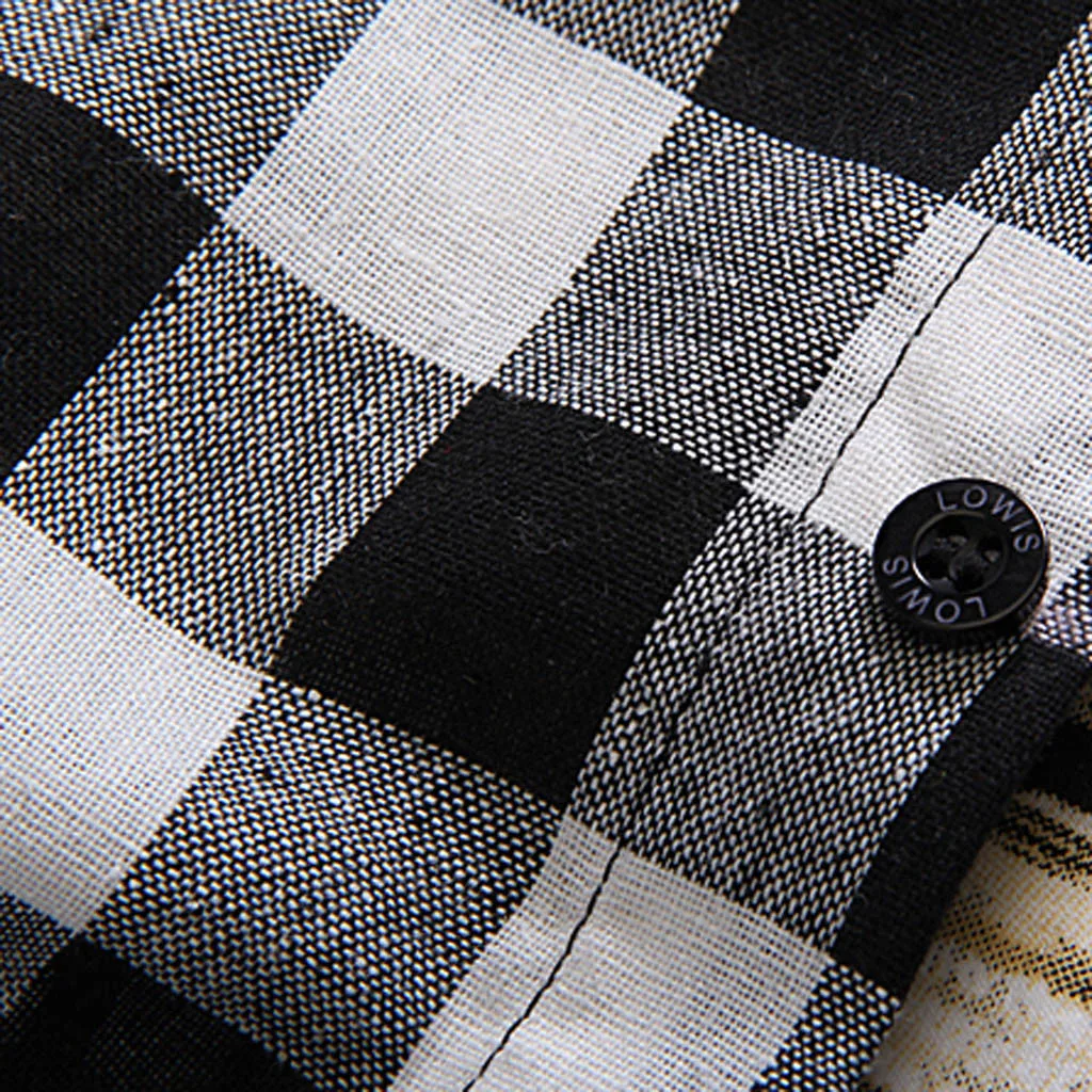 Рубашка JAYCOSIN мужская с коротким рукавом блузка в клетку рисунком Повседневная