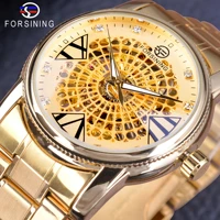 forsining 2018 creative watch golden diamond skeleton hollow royal watch top brand luxury mens mechanical automatic wristwatch