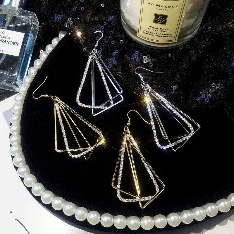 Треугольники геометрия-стиль серьги женской моды кулон Личность Простой |