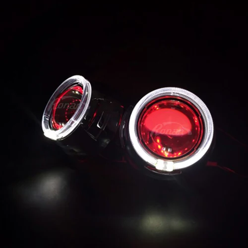 White-Red Металлический 3,0 ''h1 Pro HID линзы проектора bi xenon LHD RHD костюм для H4 H7 Фары+ 95 мм светодиодный-оптический ангельские глазки автомобиля Стайлинг обновления - Цвет: White-Red