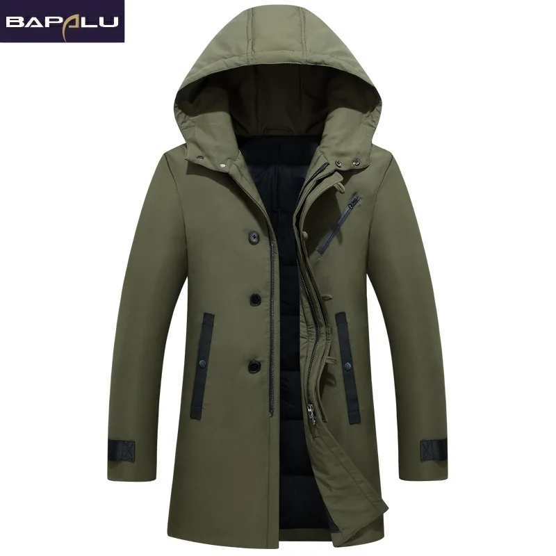 Мужская парка на гусином пуху осенняя/зимняя теплая средней длины|coat down|coat fashioncoats