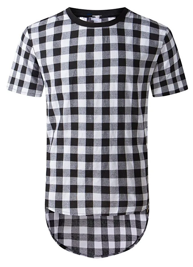 Футболка мужская удлиненная с коротким рукавом Удлиненная рубашка в стиле