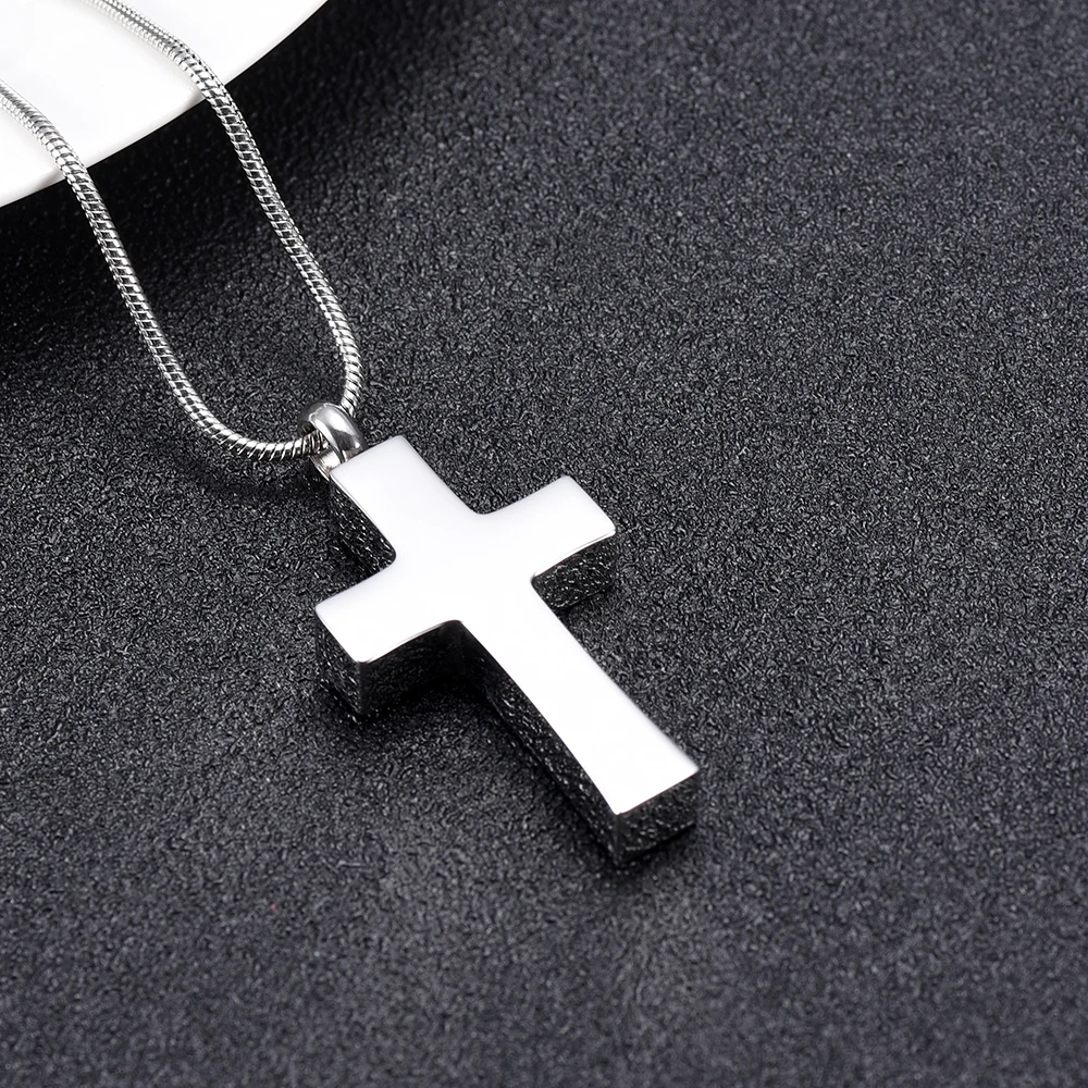 10046 Сверкающее стальное ожерелье с крестом для мужчин и женщин похоронное урной