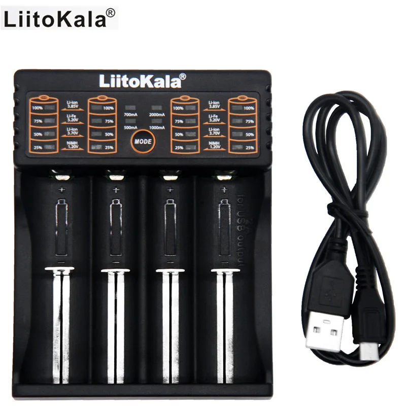 LiitoKala оригинальное зарядное устройство 18650 для 26650 16340 RCR 14500 LiFePO4 1 2 V Ni MH Cd