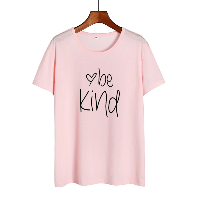 Женская футболка с надписью Be Kind хлопковая Футболка поддержкой умственного
