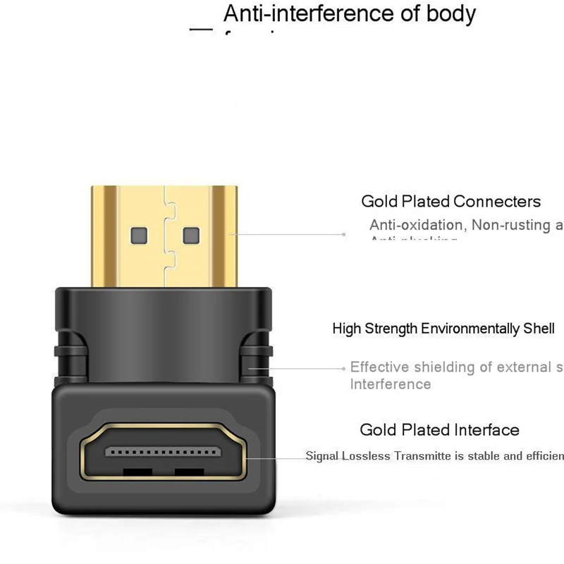 SeenDa HDMI разъем позолоченный Мужской Женский HDMI адаптер 4K конвертер удлинитель 270 90 градусов под прямым углом для 1080P HDTV