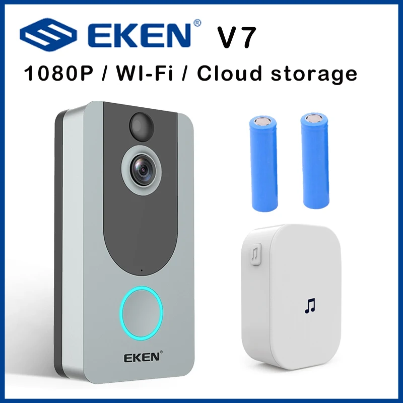 Eken V7 дверной звонок, камера 1080 P беспроводной дверной Звонок IP Smart Беспроводной безопасности ели обнаружения движения сигнализации Cloud storage Колокольчик для дома