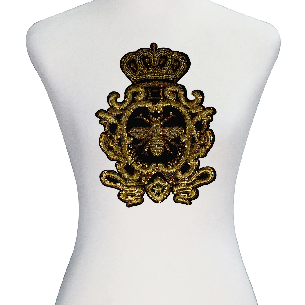 10 шт. декоративные золотые блестки для одежды TH557|patch crown|embroidery appliquefabric patch |