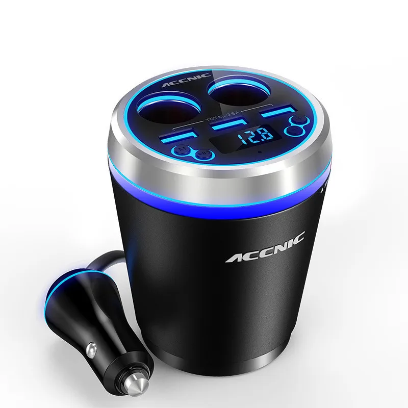 Blue C1 charger 3 Переходник USB для зарядки в машине многофункциональное гнездо прикуривателя подстаканник Mp3 музыкальный плеер Bluetooth Handsfree зарядное устройство для телефона - Тип штекера: Blue C1 charger