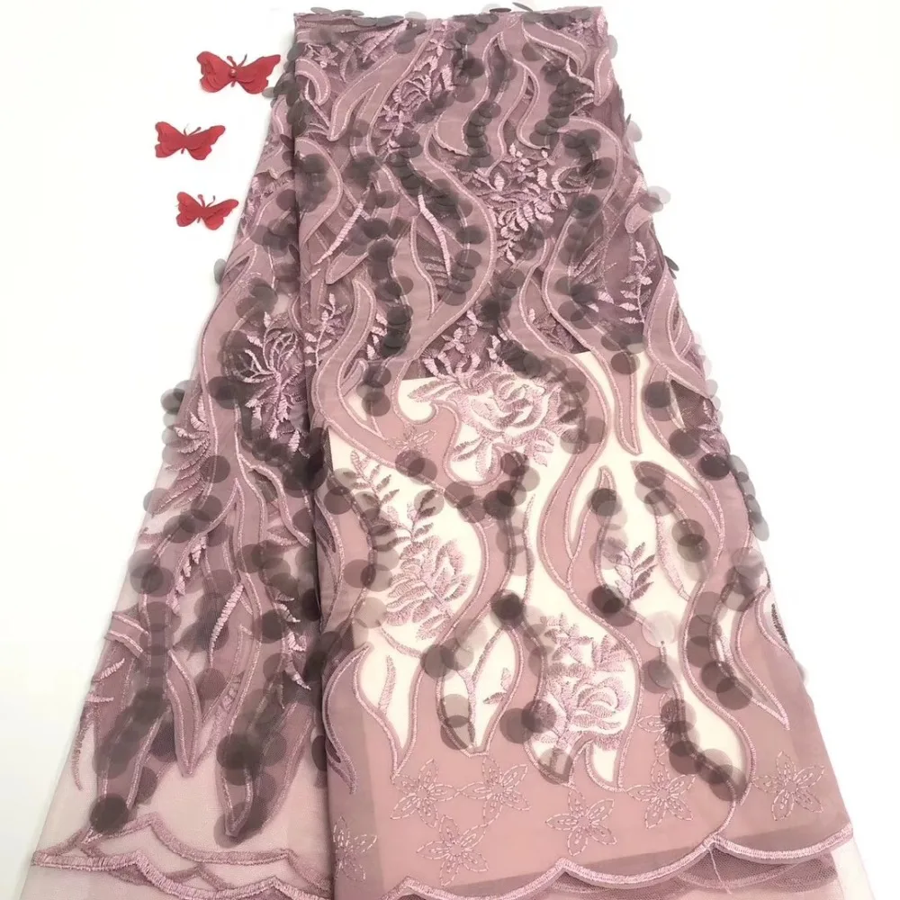 

African Lace Fabric High Quality Lace Material Embroidery Nigerian Lace Fabric With Sequins French Lace Fabric ML7779