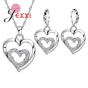 Женский ювелирный комплект из колье и серёг, из серебра 925 пробы