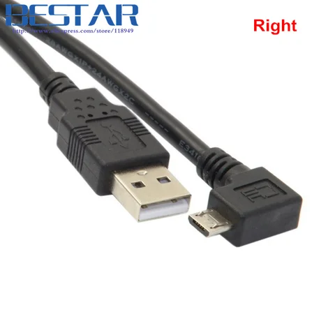 5 м левый и правый угол 90 градусов Micro USB 2,0 5-контактный штекер на USB 2,0 кабель для зарядки и передачи данных 5 метров для планшета