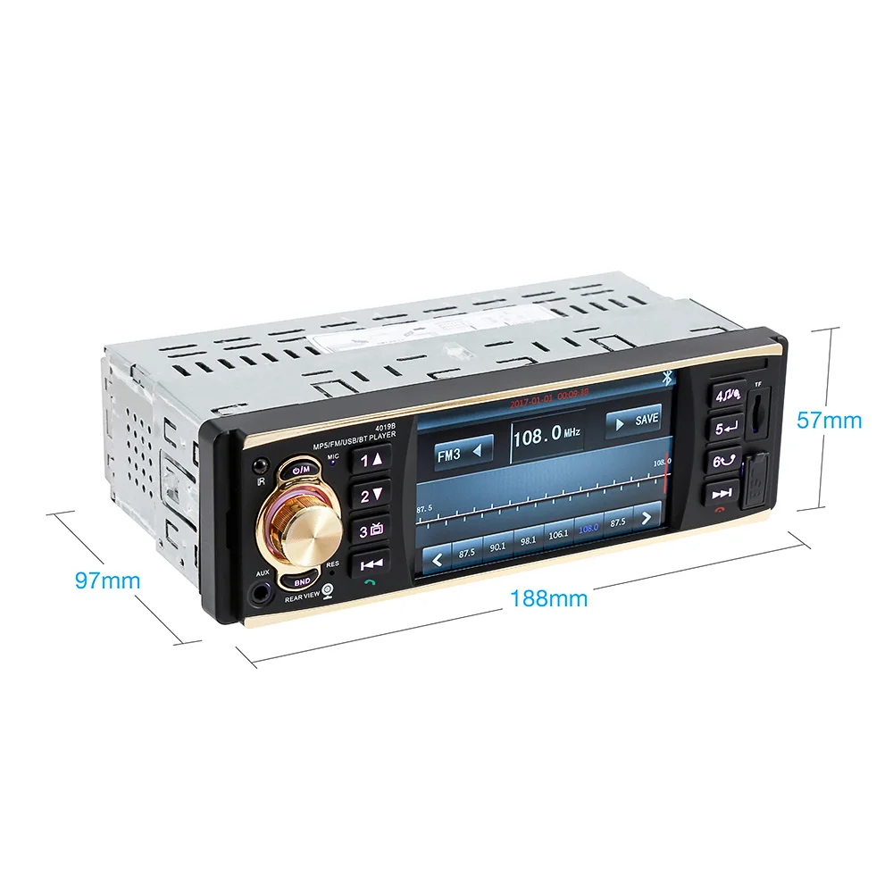 4019B 4,1 дюймов 1 Din автомобильное радио аудио стерео 1Din USB AUX FM радио станция Bluetooth с камерой заднего вида дистанционное управление