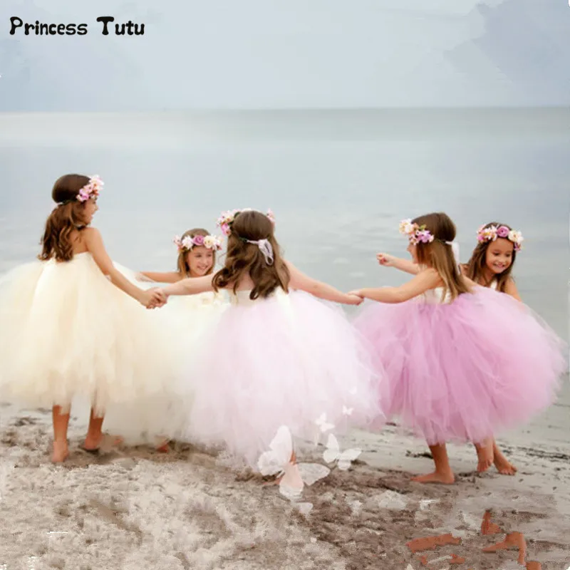 

Gorgeous Girl Princess Tutu Dress Children Pageant Party Gowns for Kids Girls Tulle Wedding Flower Girl Dresses Robe Fille 1-14Y