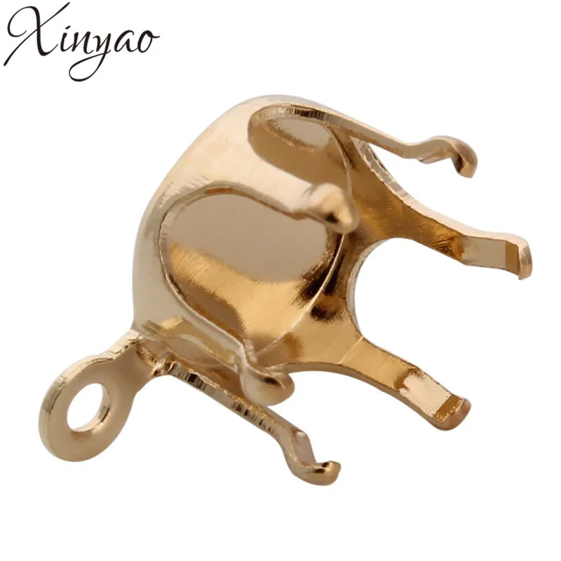 100pcs Craft Metal Claw Setting With Hole Inner Size 5/6/8/10/12mm Rhodium/Kc Gold Color Earring Base Cabochon Cameo Tray F5300 | Украшения