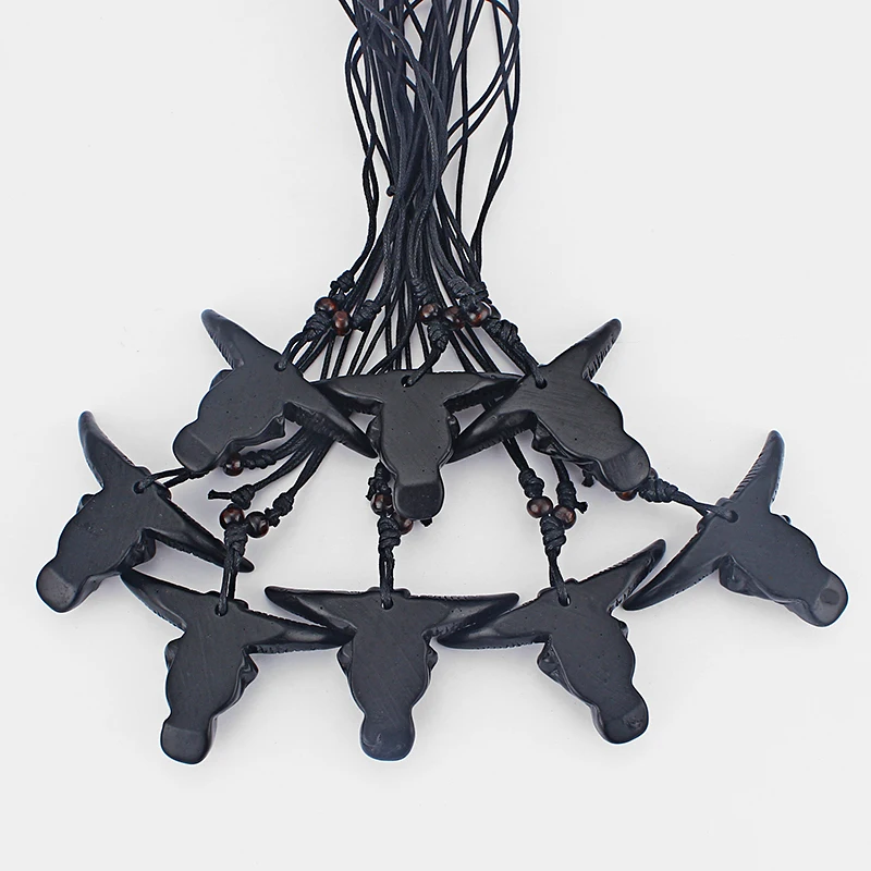 12 шт оптом черный резной Ом бык голова черепа Нгау Тау кулон имитация кости яка