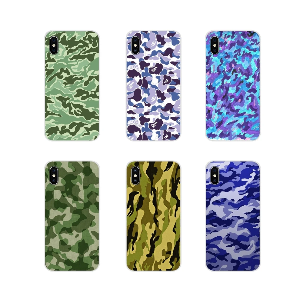 Аксессуары чехлы для телефонов камуфляжные Чехлы Apple iPhone X XR XS MAX 4 4S 5 5S 5C SE 6 6S 7 8 Plus