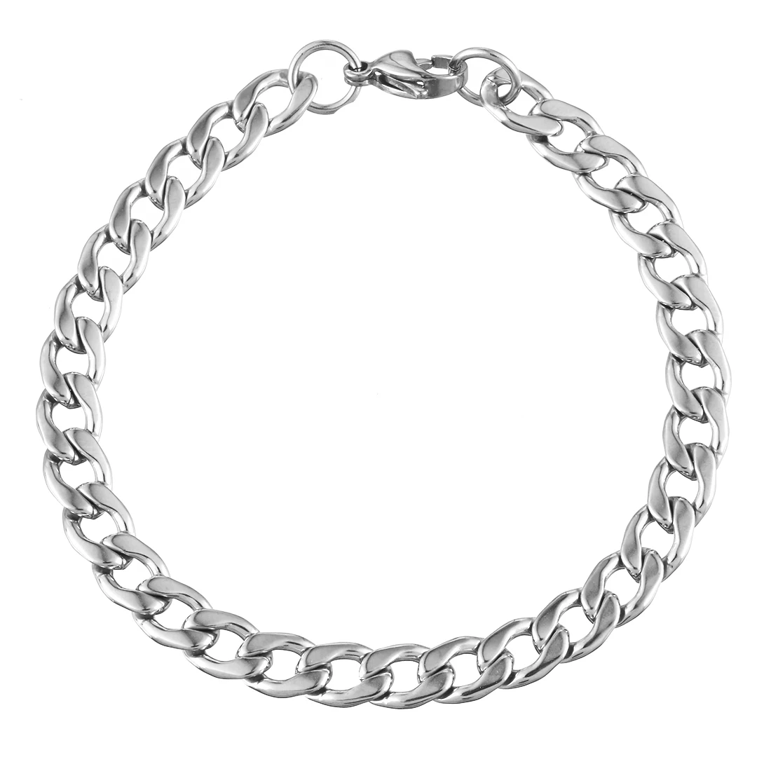 A 20cmx7mm FUNIQUE, простой браслет-цепочка из нержавеющей стали для мужчин, браслеты и браслеты для мужчин и женщин, хип-хоп, вечерние, панк-рок ювелирные изделия - Окраска металла: A 20cmx7mm