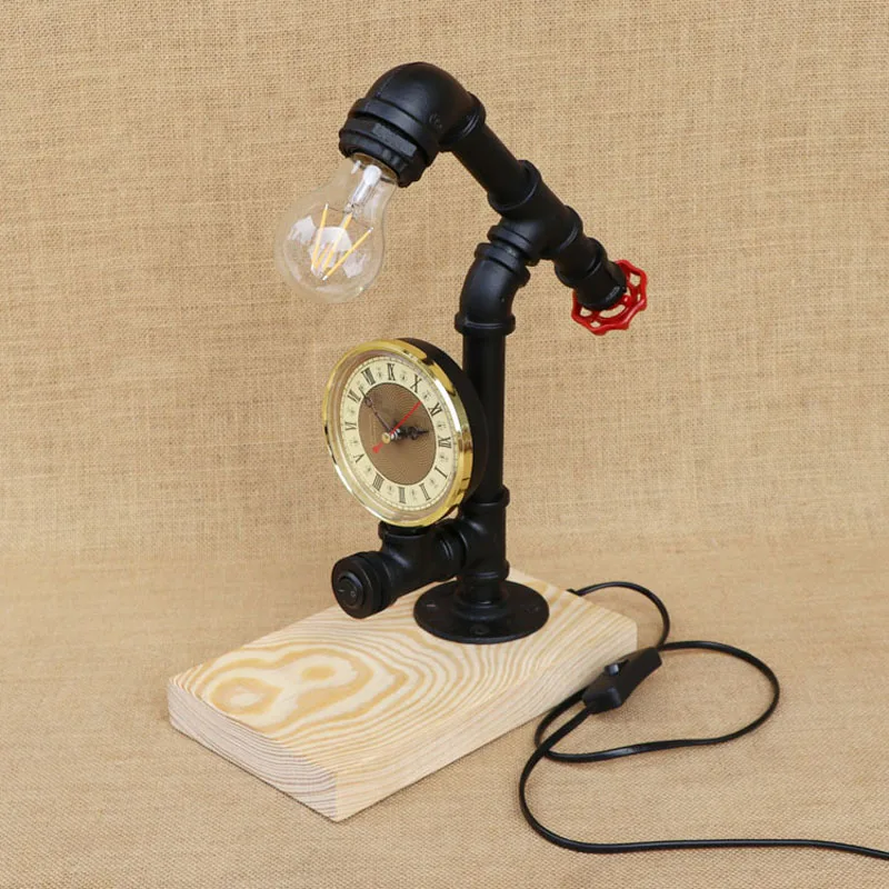 Водопроводные трубы Арт Деко Меса Настольная лампа Лофт промышленный Ретро для