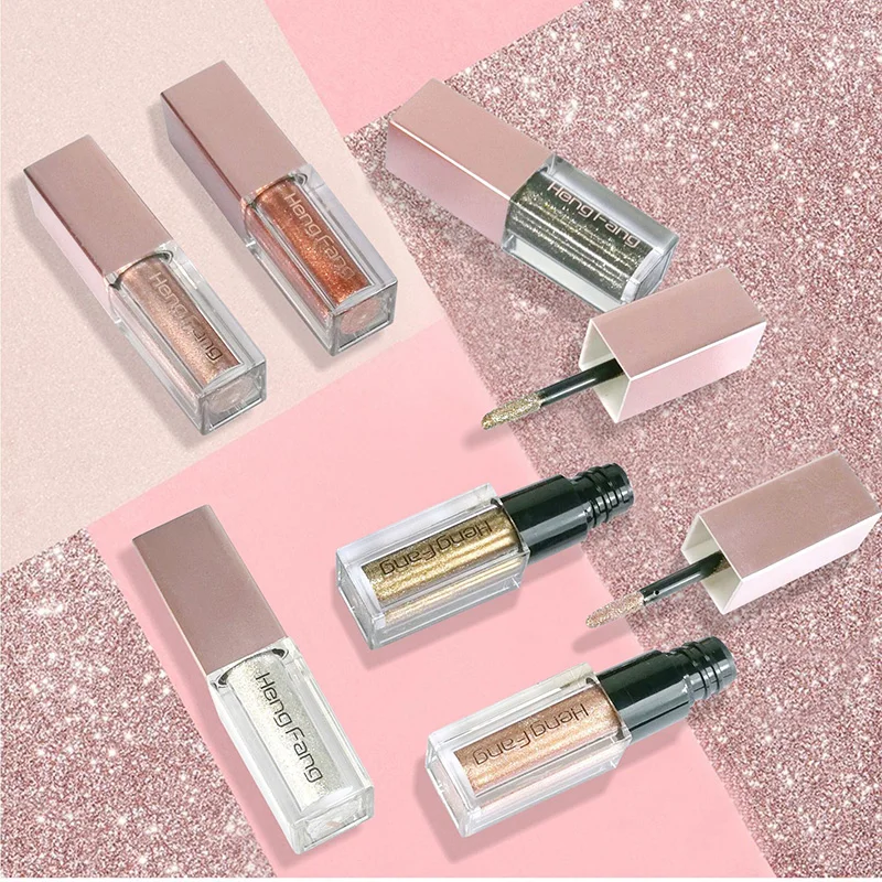 Hengfang шесть цветов металлические жидкие тени для век блестящие мерцающие Sombra Liquida