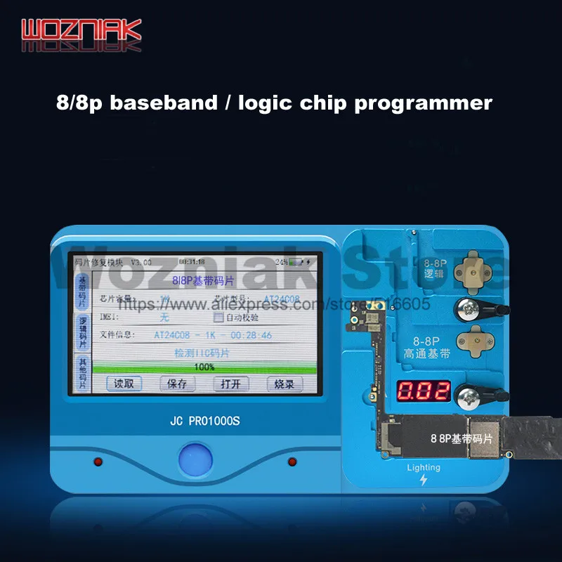 JC PRO1000S для iPhone 8 8p x xr xs max logic / baseband Intel Qualcomm чип чтения и записи модульный
