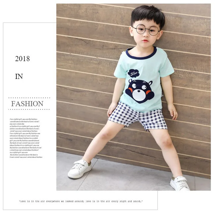 for 3-4t kids clothes summer baby T-shirt two-piece suit cotton boy girl cartoon children's clothing new boys | Детская одежда и