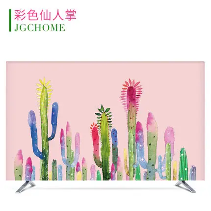 Сделанный на заказ 1"-80" 22 дюймов 75 дюймов экран lcd tv PC чехол декоративный капюшон занавес пальмовый листья кактус Фламинго водонепроницаемый зеленый