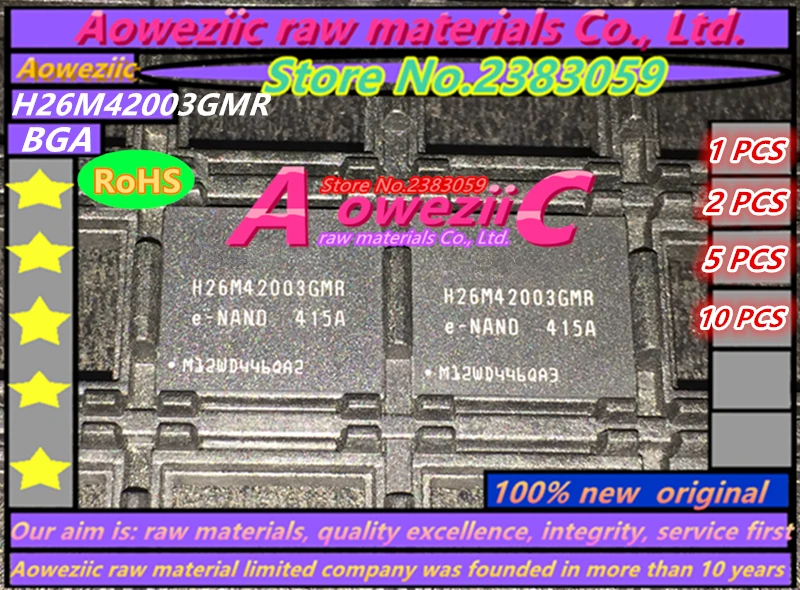 

Aoweziic 100% new original H26M42003GMR BGA EMMC Memory chip 8G