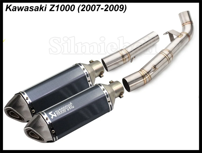 Выхлопной побег на мотоцикле Kawasaki Z1000 2007 2008 2009 глушитель выхлопа выхлопной трубы Системы с соединительной трубы