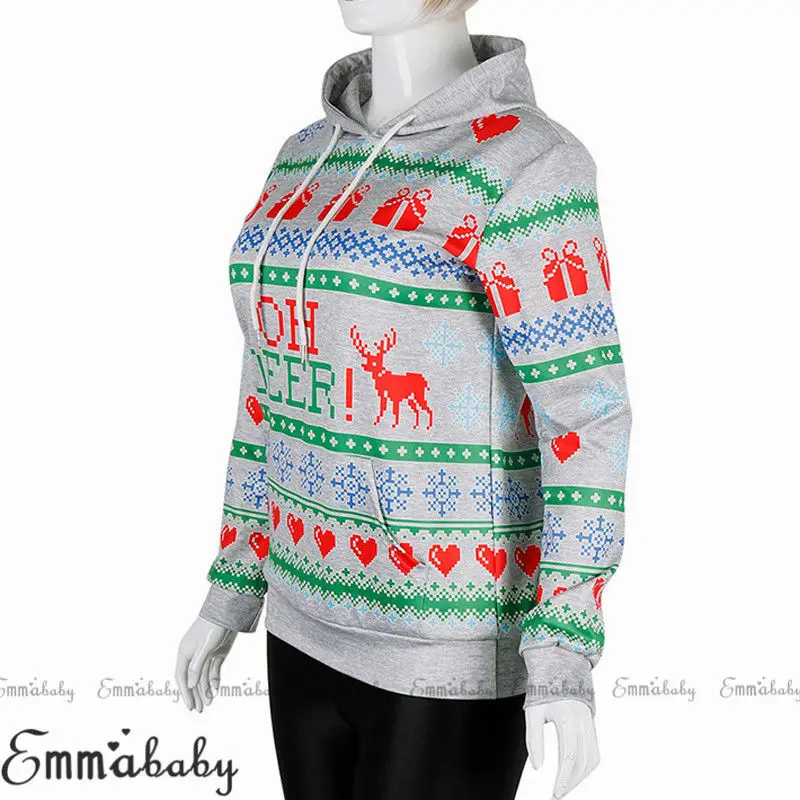 

Hirigin 2018 New Christmas Couple Hoodies Hooded Sweatshirt Xmas Men Women Unisex Jumper Novelty Pullover Sweatshirt Top