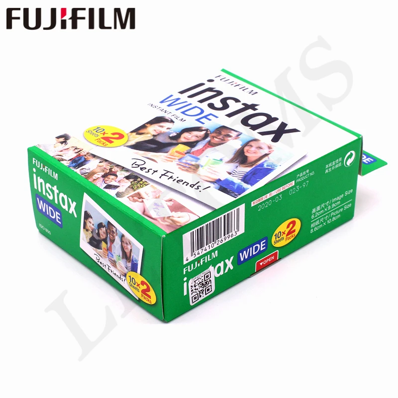 Fujifilm Instax 10 100 листов широкая белая пленка + Радуга черная для камеры Fuji Instant Photo paper