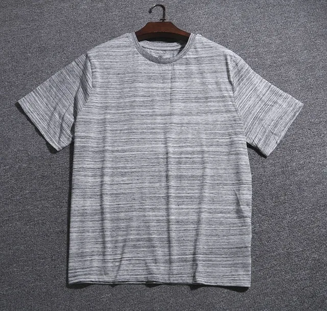 Серый Большие размеры 11XL 12XL большие мужские полосатые футболки с коротким рукавом более размера летняя футболка хлопковые дышащие свободные 9XL 10XL Топы - Цвет: Серый