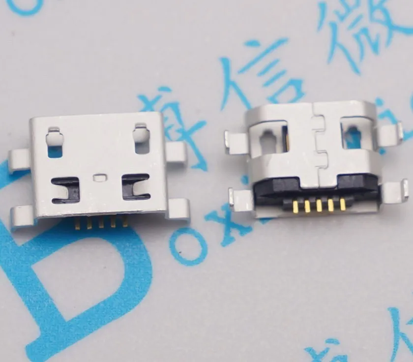 

Micro USB Connector 5pin 0.8mm no side heavy plate B type Flat mouth without curling side Female Jack For Mobile Phone Mini USB